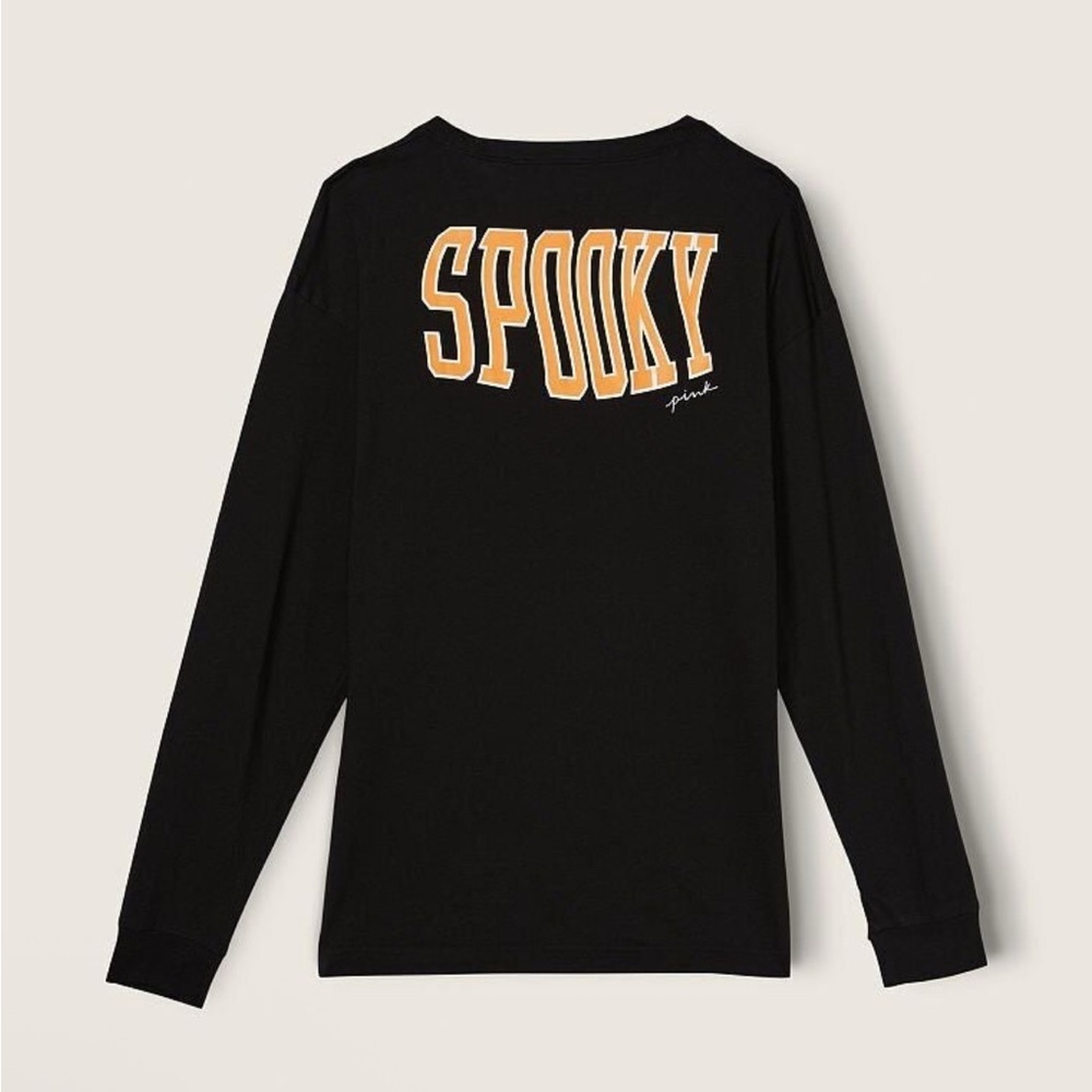 VS PINK S long sleeve halloween spooky tee